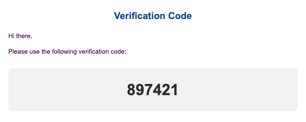 Example verification email